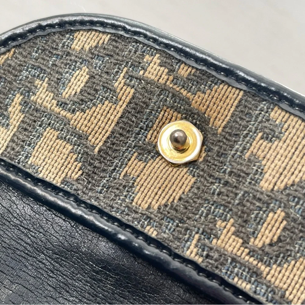 Christian Dior vintage blue trotter monogram canvas pouch